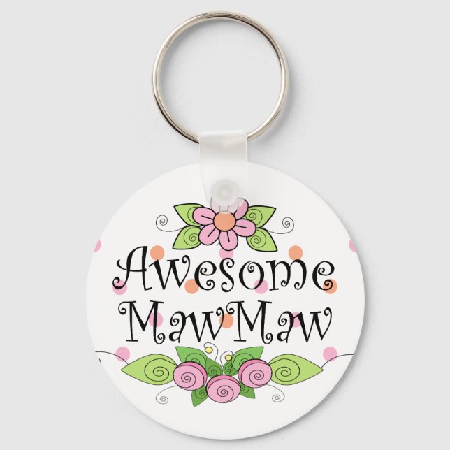 Awesome MawMaw T-Shirt Key Ring (Front)