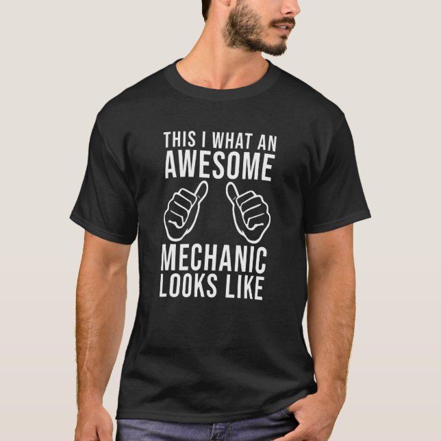Awesome Mechanic Funny Handyman Garage Repair Car  T-Shirt (Front)