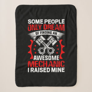 Awesome Mechanic I Raised Mine Sherpa Blanket