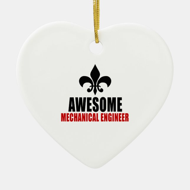 AWESOME MECHANICAL ENGINEER CERAMIC TREE DECORATION (Front)
