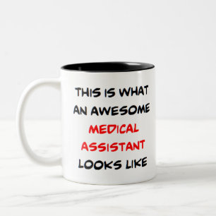 awesome medical assistant Two-Tone coffee mug