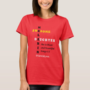 AWESOME MELANIN DAUGHTER Christian Birthday T-Shirt
