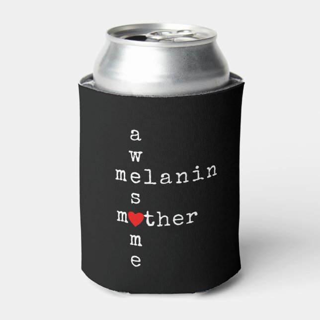 AWESOME MELANIN MOTHER | Christian Scripture Can Cooler (Can Front)