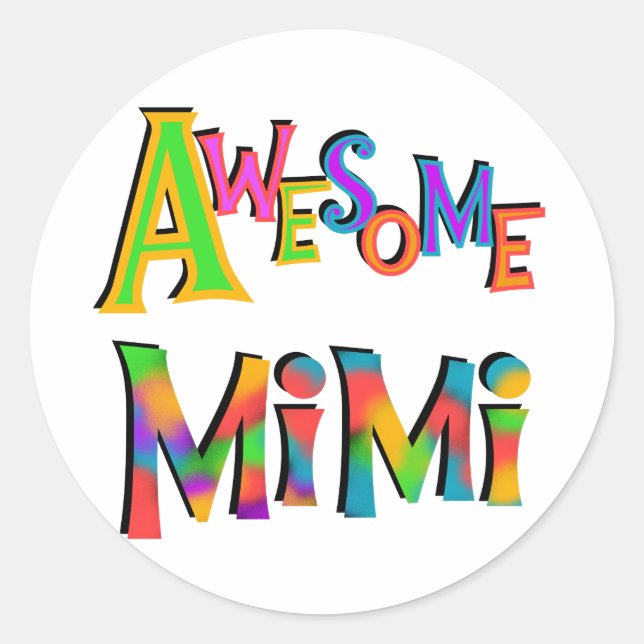 Awesome Mimi T-shirts and Gifts Classic Round Sticker (Front)