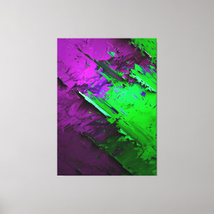 Awesome mix of green and purple abstract  canvas print