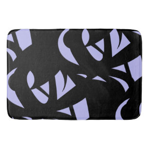 Awesome Modern Art  Black and Lavender Bath Mat