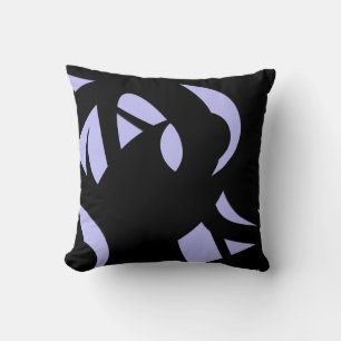 Awesome Modern Art Black and Lavender Cushion