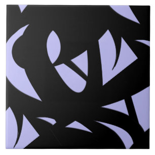 Awesome Modern Art  Black and Lavender Tile