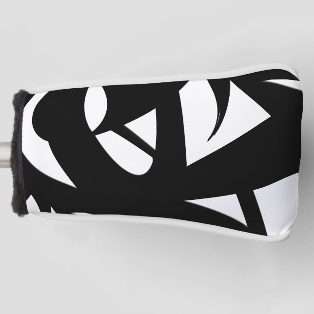 Awesome Modern Art  Black and White Golf Head Cover (Front)