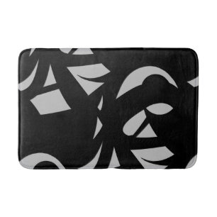 Awesome Modern Art Gray / Black Bath Mat