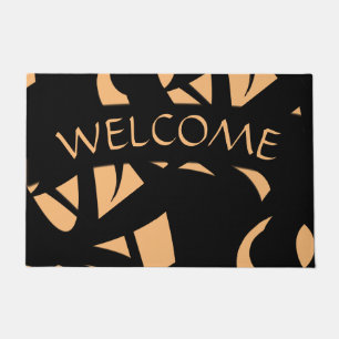 Awesome Modern Art Peach / Black Doormat