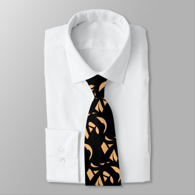 Awesome Modern Art Peach / Black Tie (Tied)