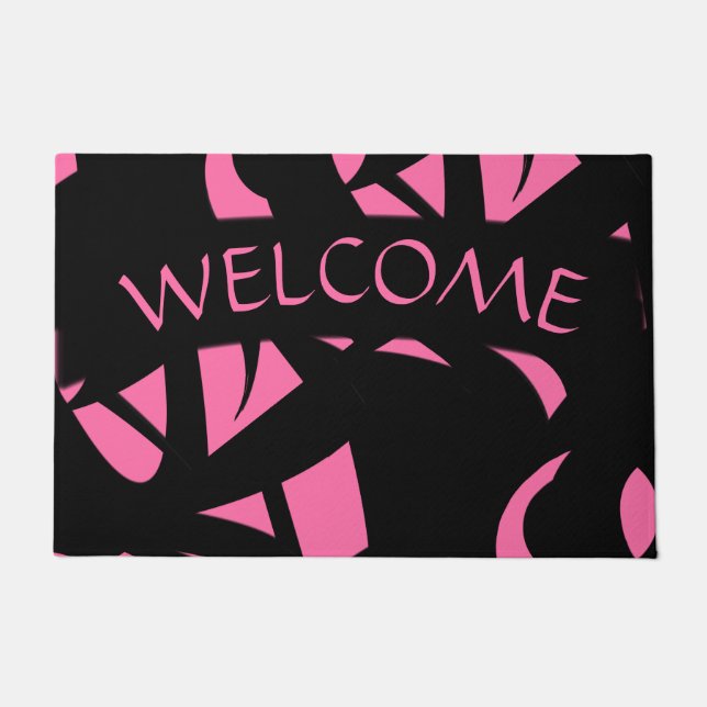Awesome Modern Art Pink / Black Doormat (Front)
