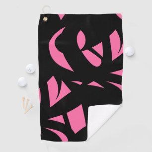 Awesome Modern Art Pink / Black Golf Towel