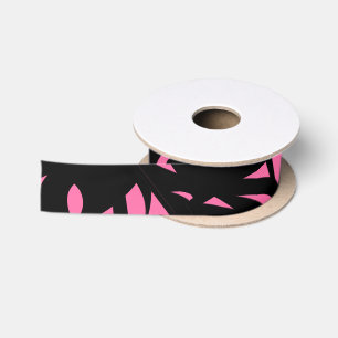 Awesome Modern Art Pink / Black Satin Ribbon