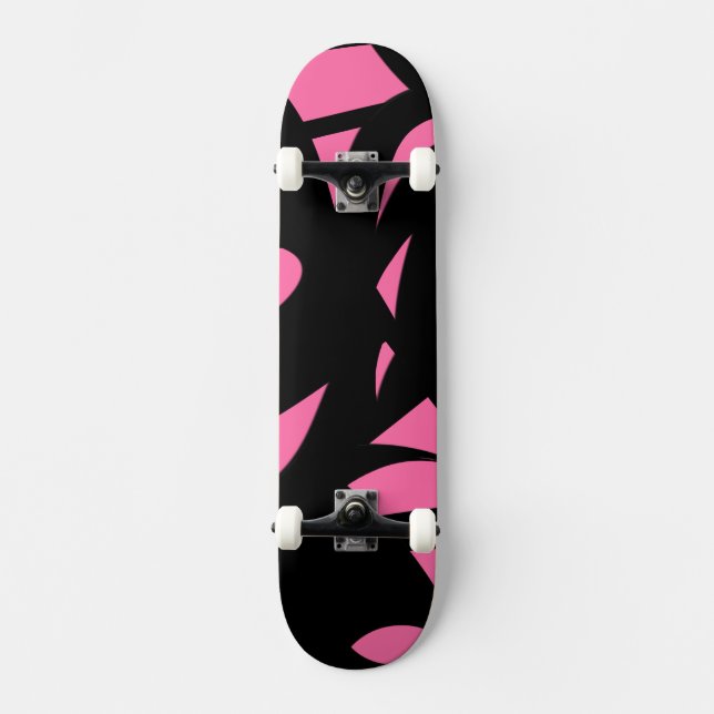 Awesome Modern Art Pink / Black Skateboard (Front)