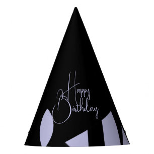Awesome Modern Art Purple / Black Party Hat
