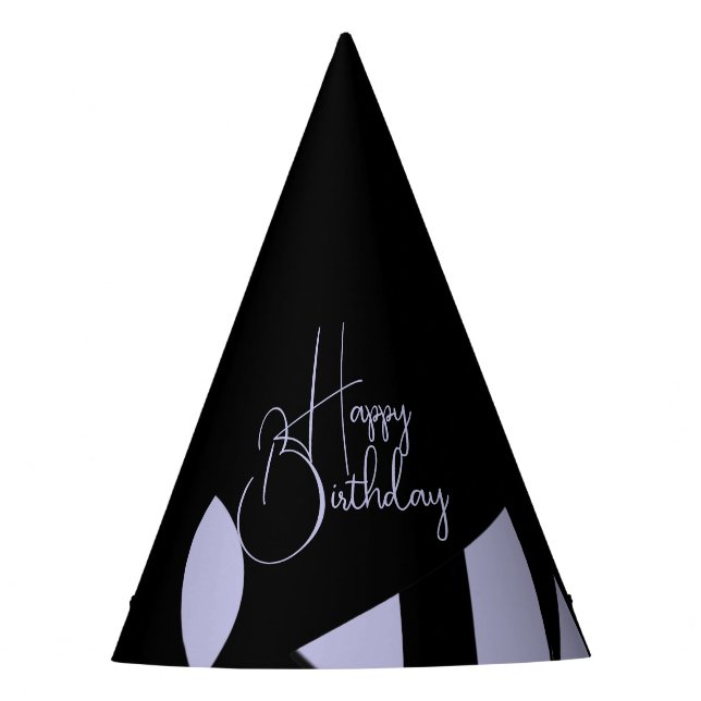 Awesome Modern Art Purple / Black Party Hat (Front)