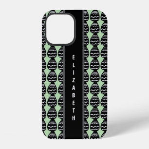 Awesome Modern Green and Black Pattern iPhone 12 Case