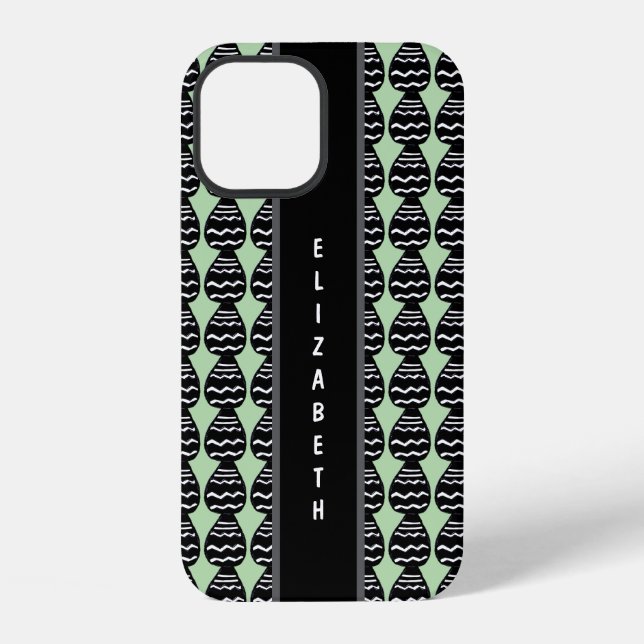 Awesome Modern Green and Black Pattern  iPhone Case (Back)