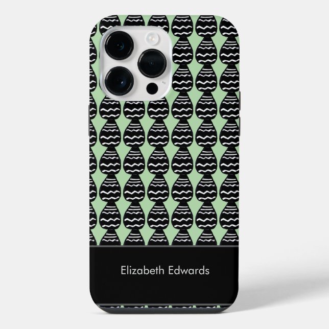 Awesome Modern Green and Black Pattern  iPhone Case (Back)