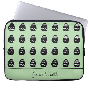 Awesome Modern Green and Black Pattern Laptop Sleeve