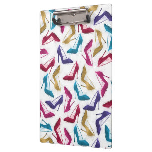 Awesome modern watercolor  girly high heel shoes clipboard