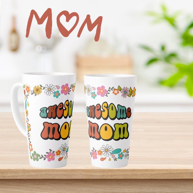 Awesome MOM 70's themed Flower Power Latte Mug (Creator Uploaded)