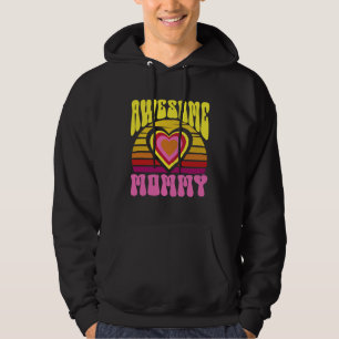 Awesome Mommy Cute Sunset Hearts Mother s Day Retr Hoodie