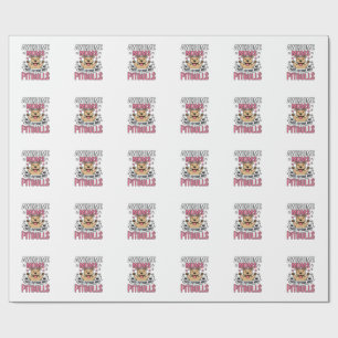 Awesome Moms Have Tattoos and Pitbulls Vintage Shi Wrapping Paper
