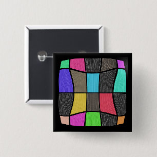 Awesome Mondrian Style Modern Design 15 Cm Square Badge