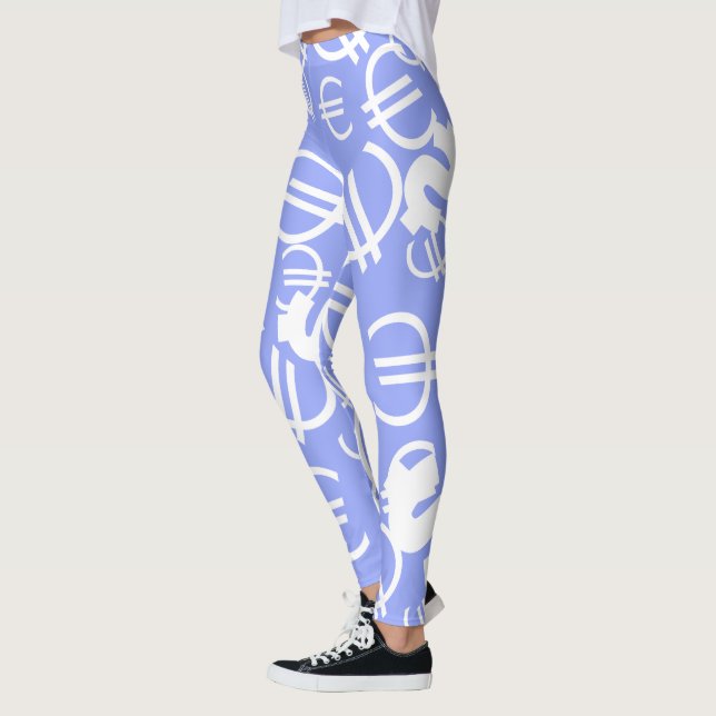 Awesome Money Euro Dollars Pattern Leggings (Left)