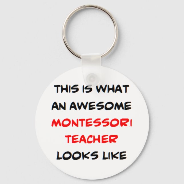 awesome montessori teacher coffee mug key ring (Front)