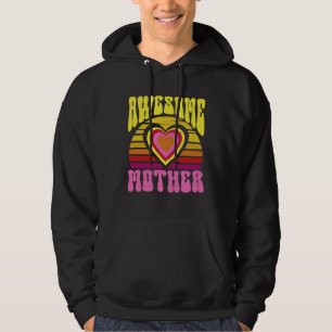 Awesome Mother Cute Sunset Hearts Mother s Day Ret Hoodie
