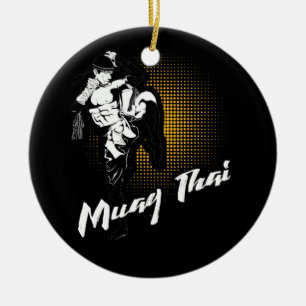 Awesome Muay Thai Fists - Distressed Martial Art Ceramic Tree Decoration