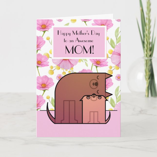 Awesome Mum 5" x 7" Folded Greeting Card (Front)
