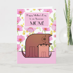 Awesome Mum 5" x 7" Folded Greeting Card