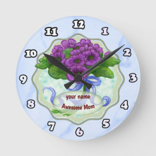 Awesome Mum Bouquet  Round Clock