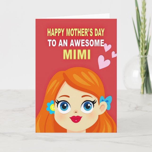 Awesome Mum Floral Art Card (Front)