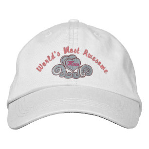 Awesome Mum Hearts Embroidered Hat
