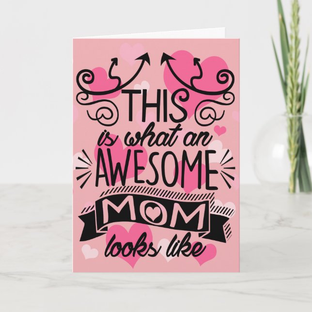 Awesome Mum Mother's Day Typography Card (Front)