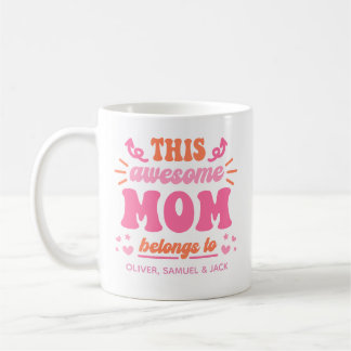 Awesome Mum Pink Orange Coffee Mug