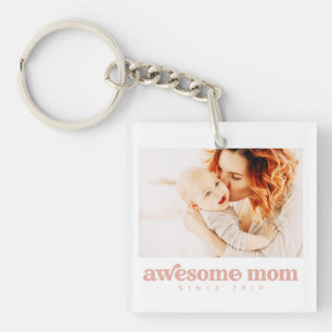 Awesome Mum Since 20XX Modern Mother's Day Key Ring