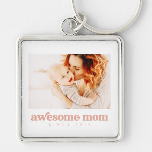 Awesome Mum Since 20XX Modern Mother's Day Key Ring