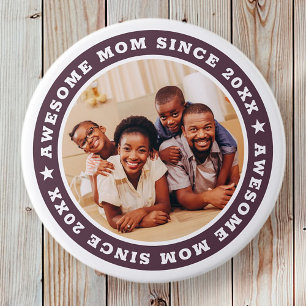Awesome Mum Since 20XX Modern Simple Photo 7.5 Cm Round Badge