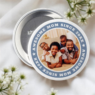 Awesome Mum Since 20XX Modern Simple Photo 7.5 Cm Round Badge