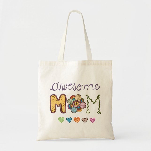 Awesome Mum Whimsical Doodles bag (Front)