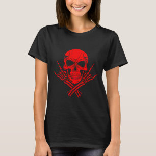 Awesome Music Skull Rocker Greeting Red Skull T-Shirt