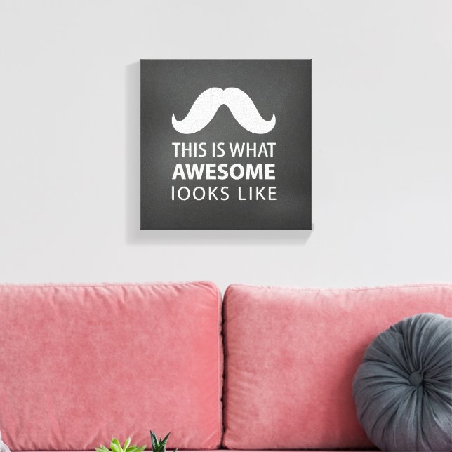 Awesome Mustache Canvas Print (Insitu(LivingRoom))