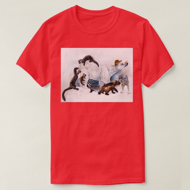 Awesome Mustelids  T-Shirt (Design Front)